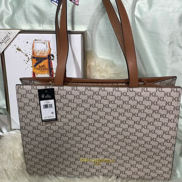 NWT Karl Lagerfeld Tote Zip Top‎